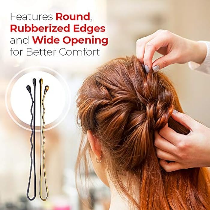 Titania Waveless Hair Clips, Black, 30 Count - Heavy Duty & Non Ridge Easy Open Bobby Pins w/Strong Grip For Buns & Styling Thick Long Natural & Wigs - Extra Hold Salon Hairpins For Kids & Women - Image 4